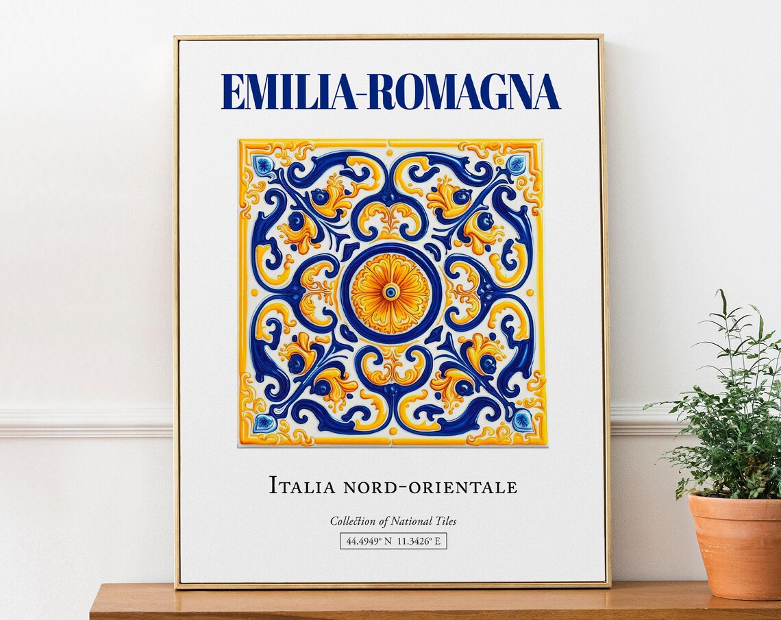 Emilia-Romagna Traditional Maiolica Tile Art Print