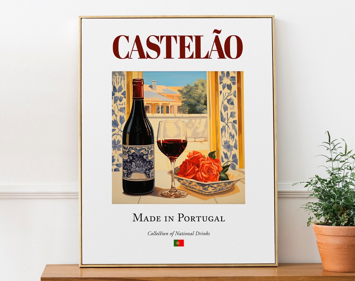 Castelo on Azulejo Tile, Portugal Travel Poster