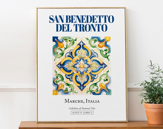 San Benedetto Del Tronto Maiolica Tile Travel Poster