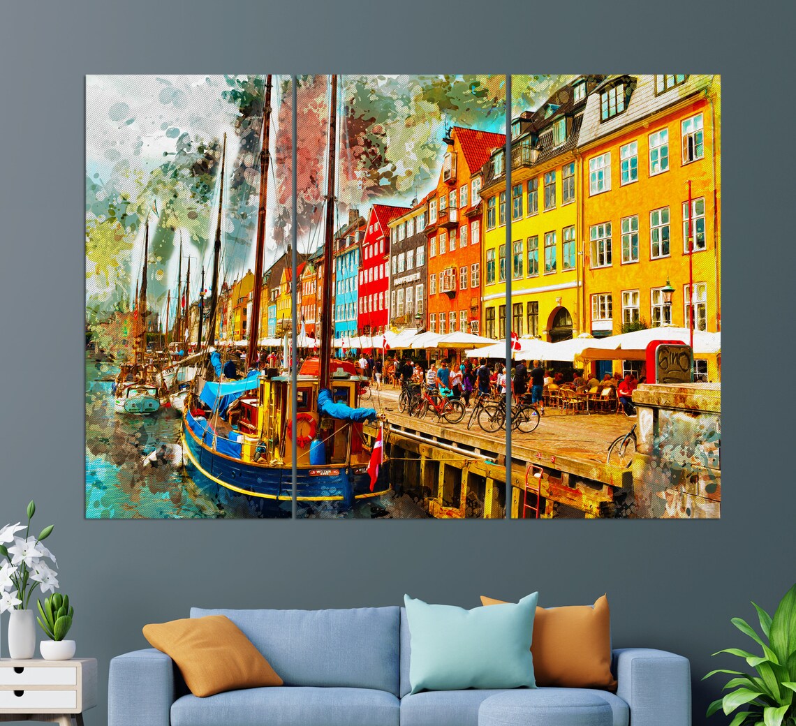 Copenhagen Abstract Wall Art Poster, Denmark Art - Image 2