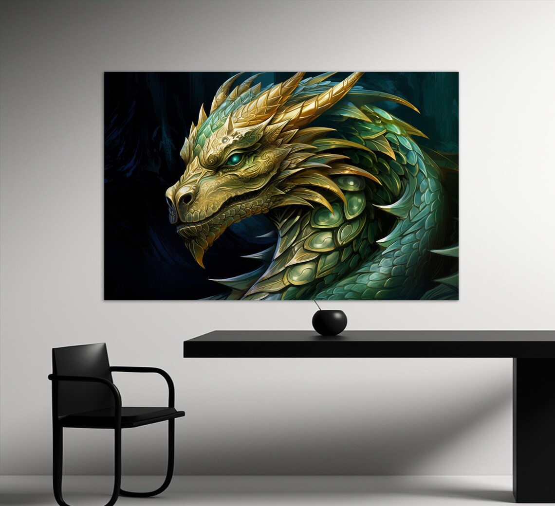 Green Dragon Chinese Calendar 2024 Wall Art Print - Image 3