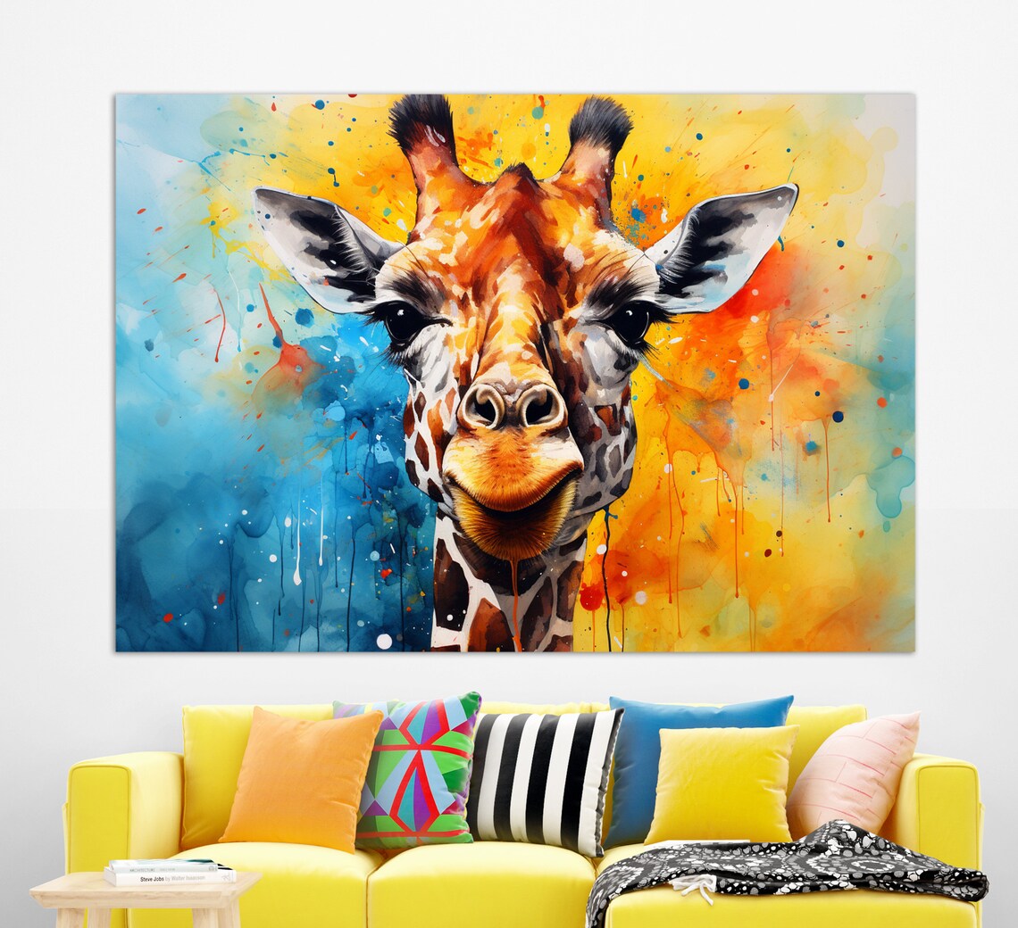 Abstract Giraffe Painting, Wildlife Wall Art