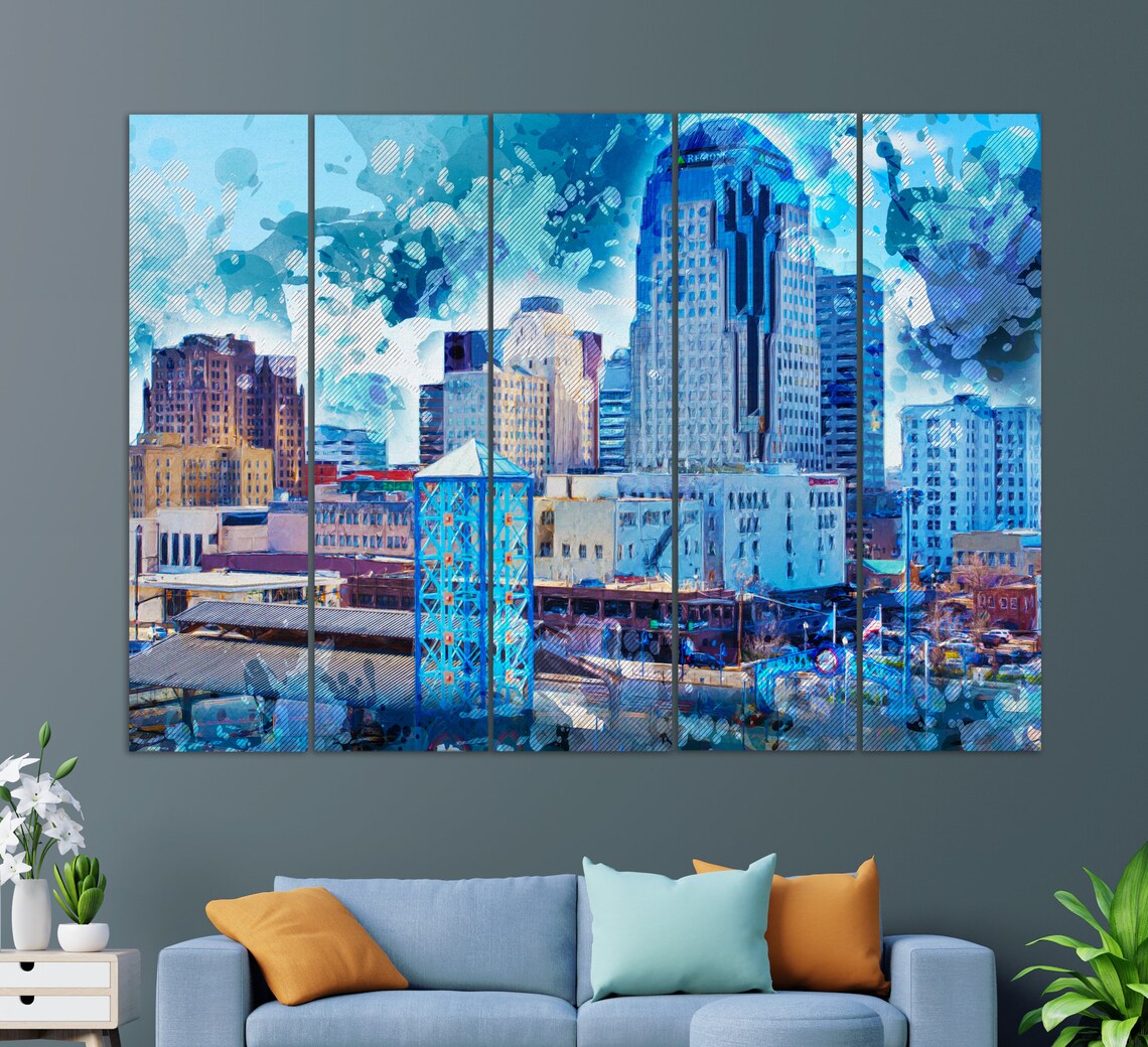 Shreveport Skyline Travel Poster, City Wall Art - Image 4