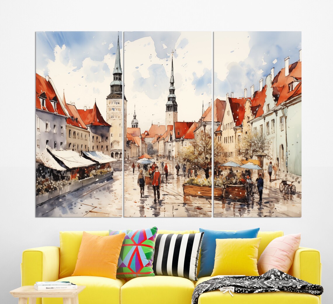 Tallinn Vintage Abstract Wall Art Print, Estonia - Image 2