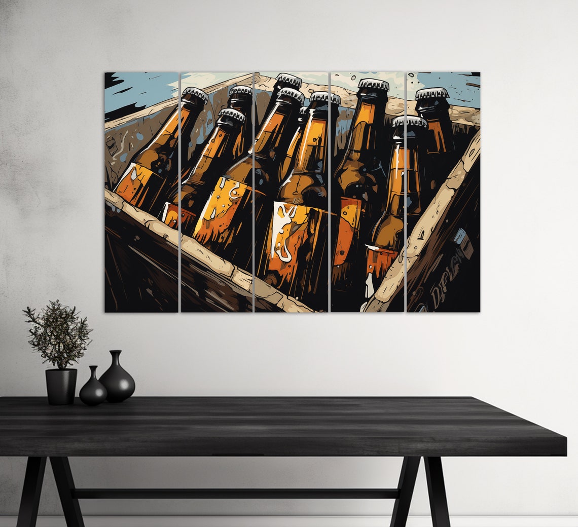 Abstract Beer Print Beer Wall Art Beer Painting Kitchen Wall Decor Pub Wall Art Bar Print - Image 4