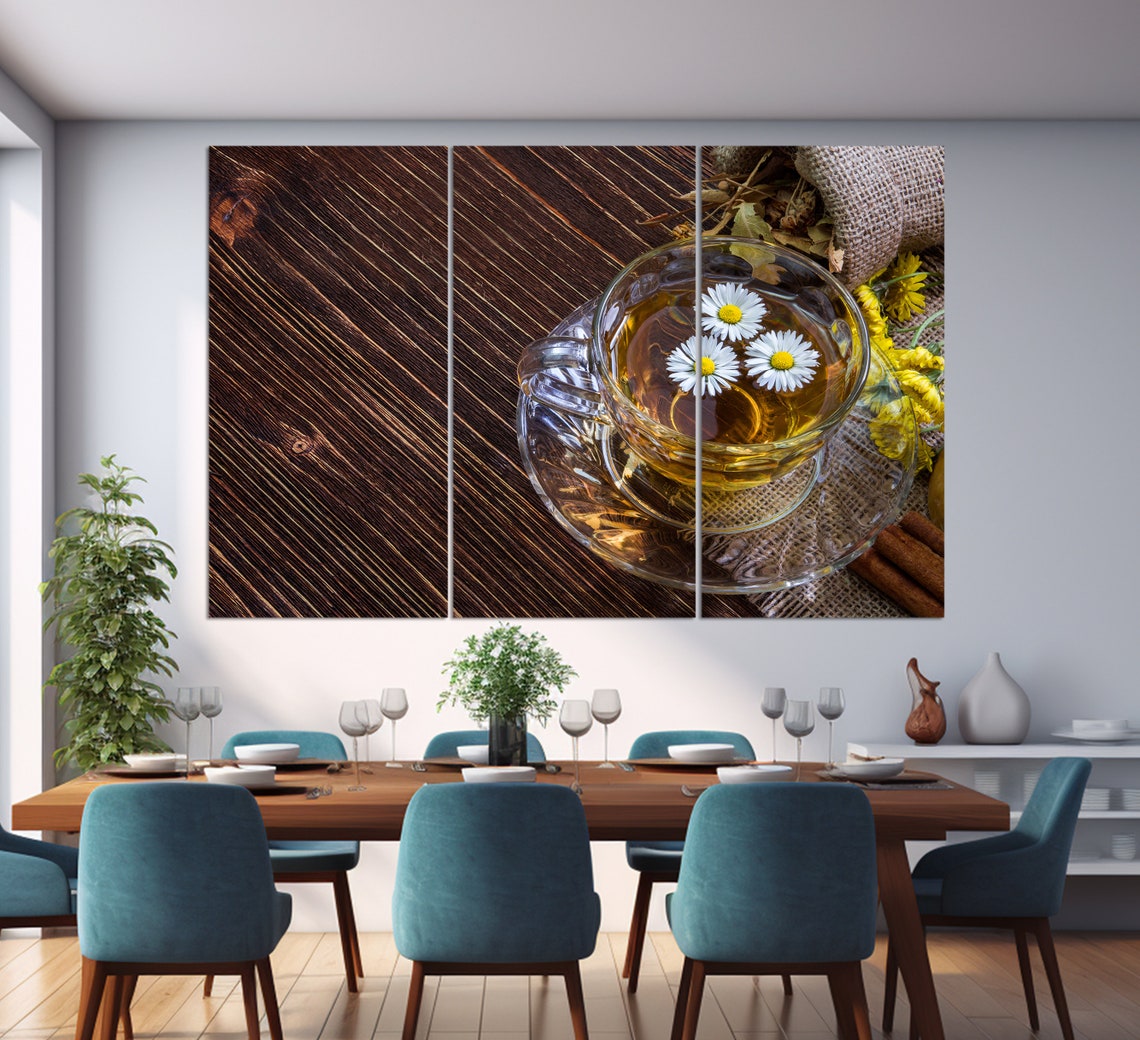 Tea Wall Art Modern Kitchen Wall Decor Chamomile Tea Cup Print Tea Cup Poster Tea Shop Decor Kitchen Wall Art Teahouse Decor - Image 3