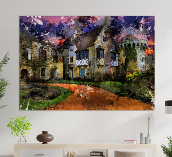 Scotney Castle In Lamberhurst Print Lamberhurst Painting Lamberhurst Wall Art English Castle