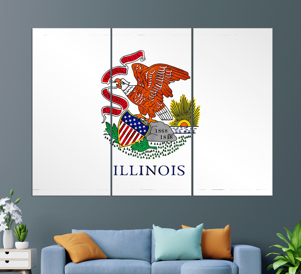 Illinois State Flag Art Print - Image 3
