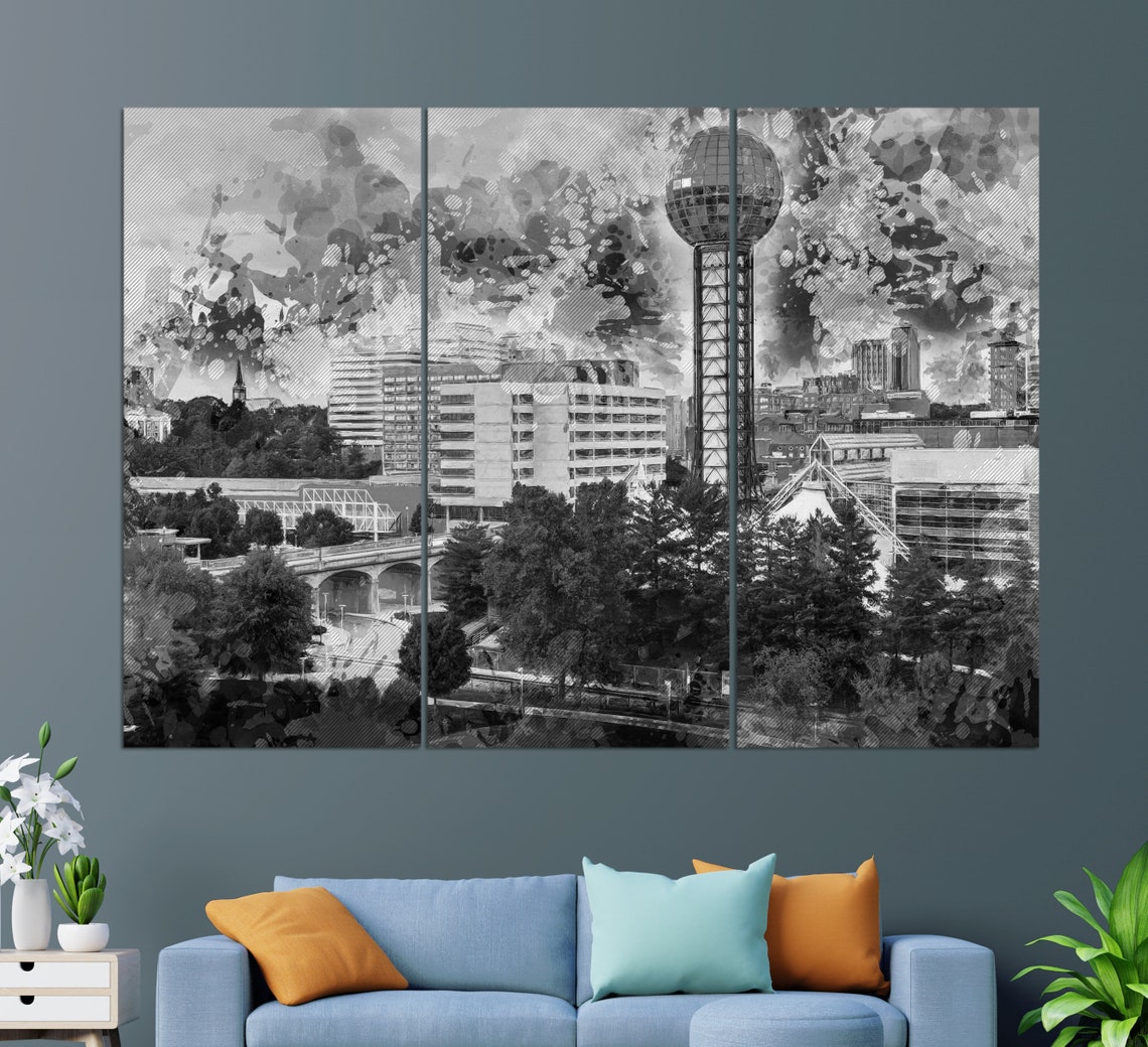 Knoxville Print Knoxville Wall Art Knoxville Painting Knoxville Skyline Art - Image 2