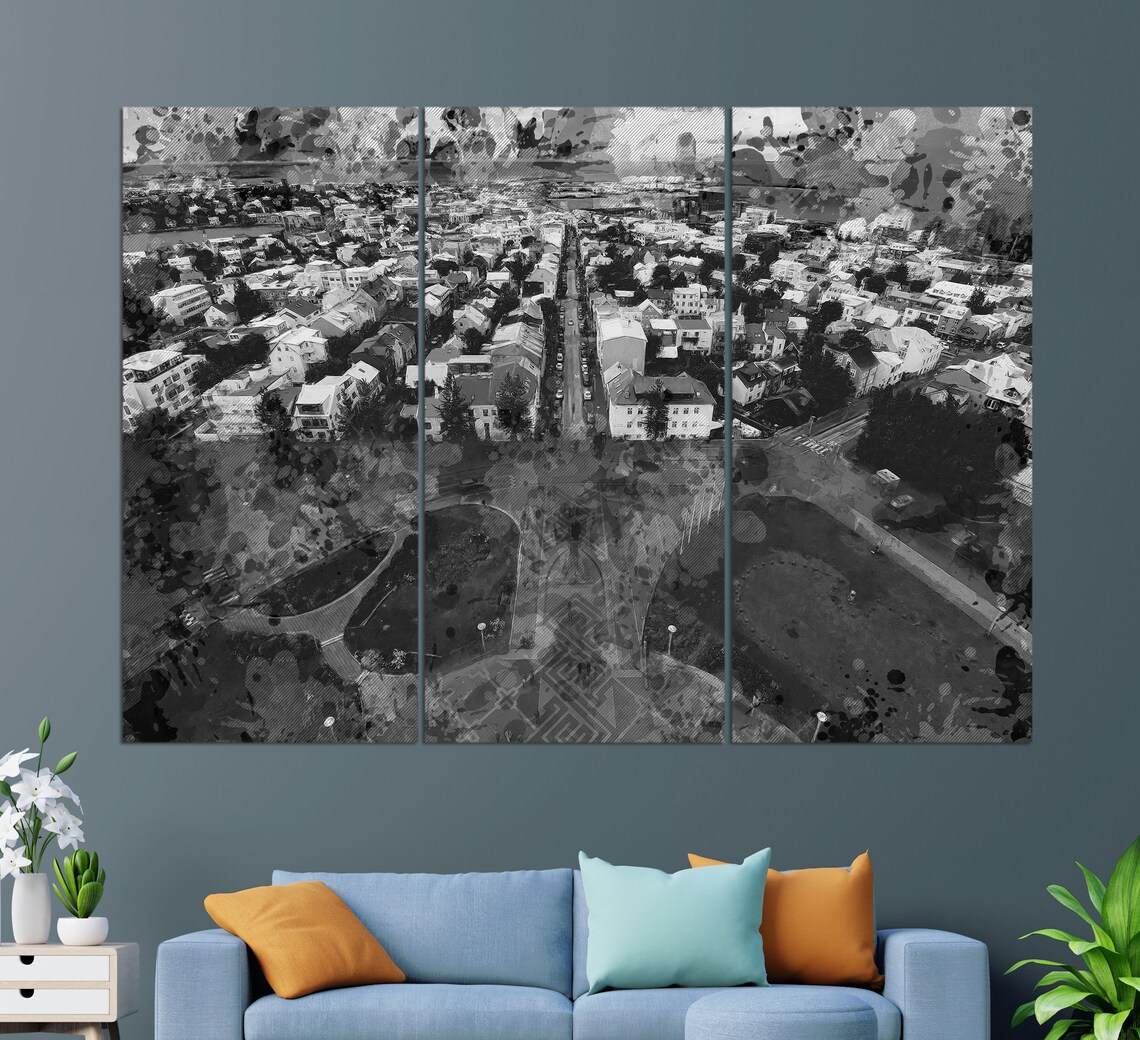 Reykjavik Iceland Aerial City View Colorful Rooftops Travel Poster - Image 2