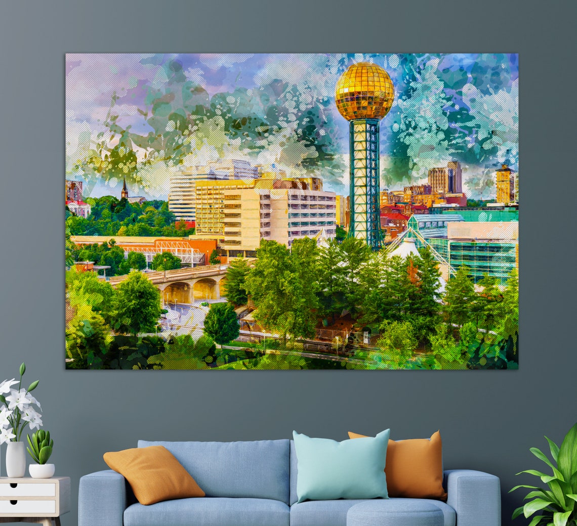 Knoxville Print Knoxville Wall Art Knoxville Painting Knoxville Skyline Art