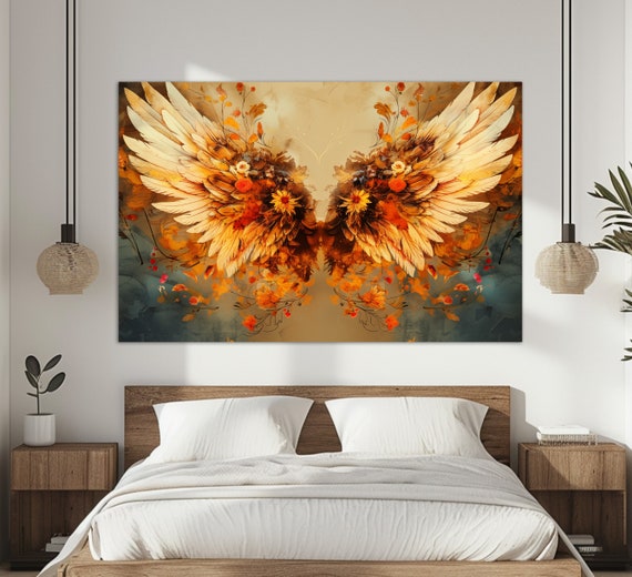 Abstract Angel Wings Religious Wall Art Print