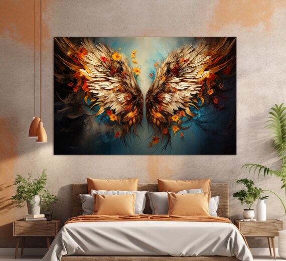 Abstract Angel Wings Religious Wall Art Print