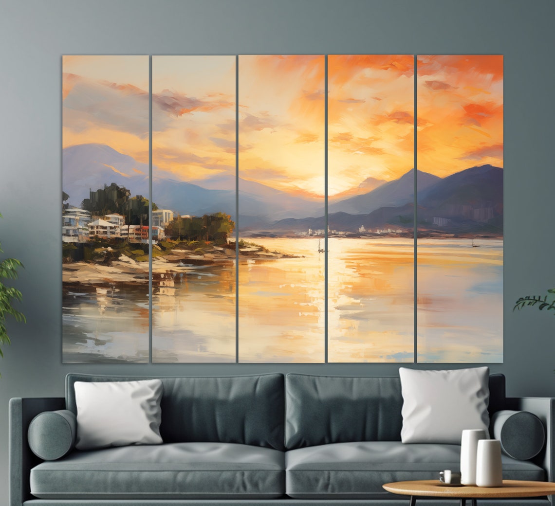 Florianopolis Brazil Bay Sunset Mountain Coast Sailboat Travel Poster - Image 2
