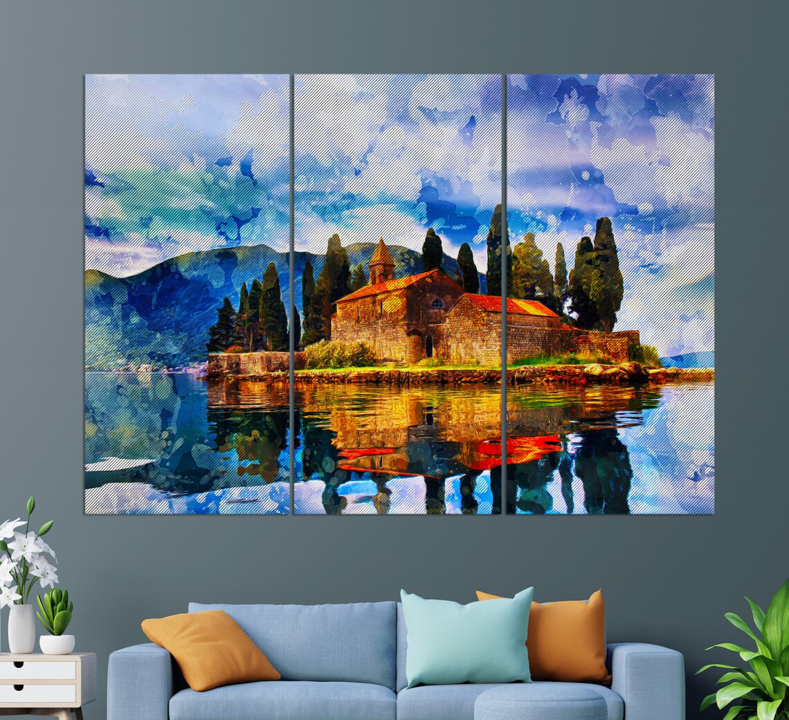 Perast Painting, Montenegro Wall Art Print - Image 3