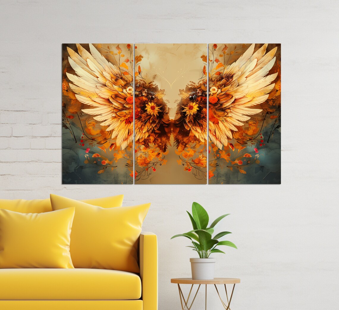 Abstract Angel Wings Religious Wall Art Print - Image 3