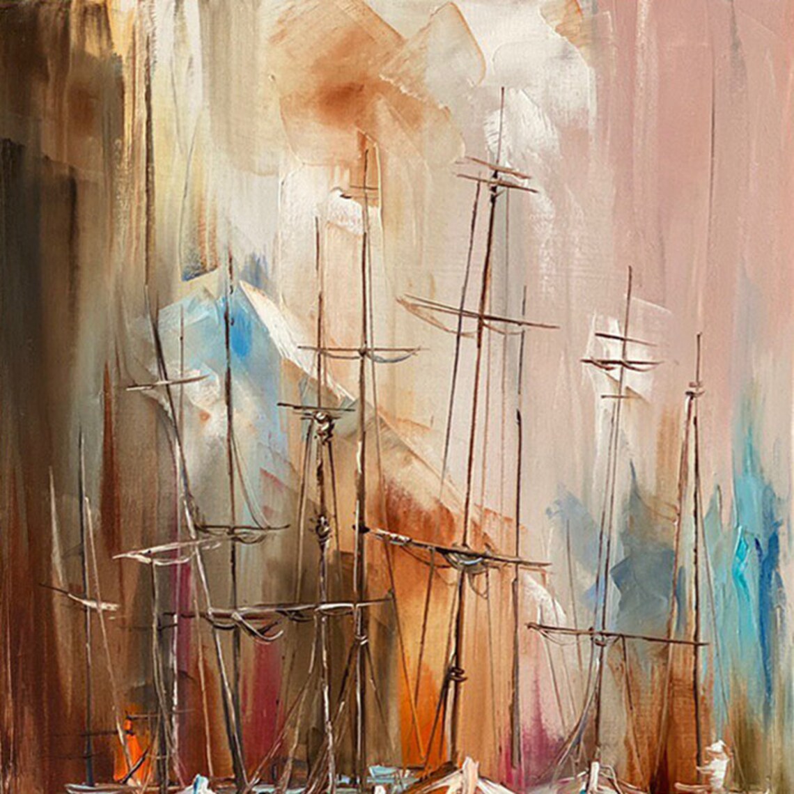 Sail Boat Painting Painting On Harbor Painting Original Sail Boat Wall Art Custom Boat Oil Painting Framed Sailboat Art