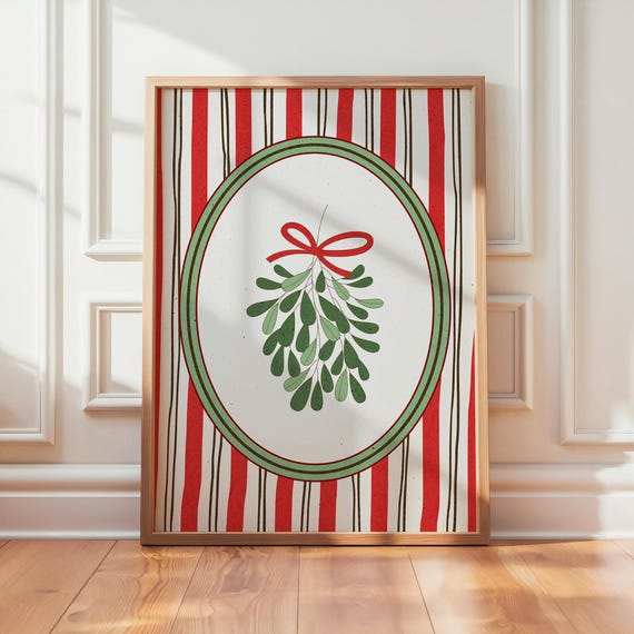 Mistletoe Classic Christmas Wall Art Print