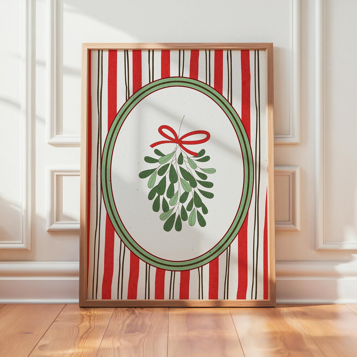 Mistletoe Classic Christmas Wall Art Print