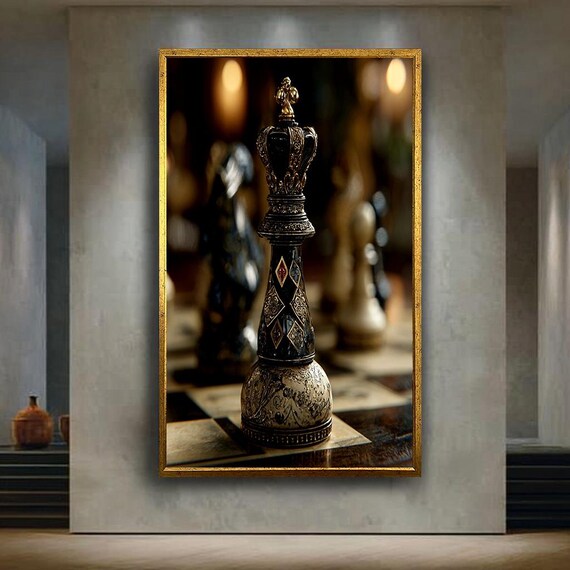 Luxury Chess King Gold And Black Royal Piece Elegant Strategy Game Art Poster