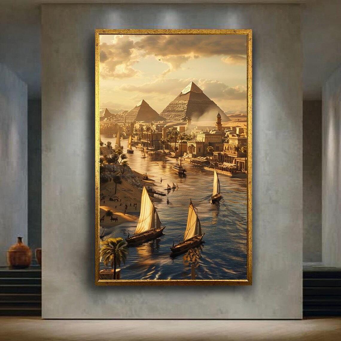 Ancient Egypt Pyramid Travel Poster, History Decor