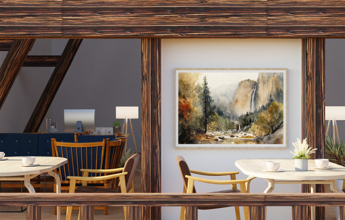 Yosemite Watercolor Art Print, California Landscape - Image 3