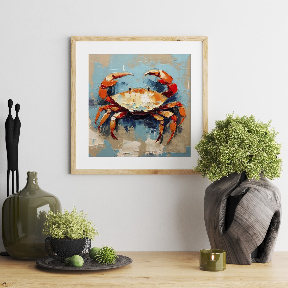 Crab Oil-Painting Style Art Print, Sea Life Decor - Image 4