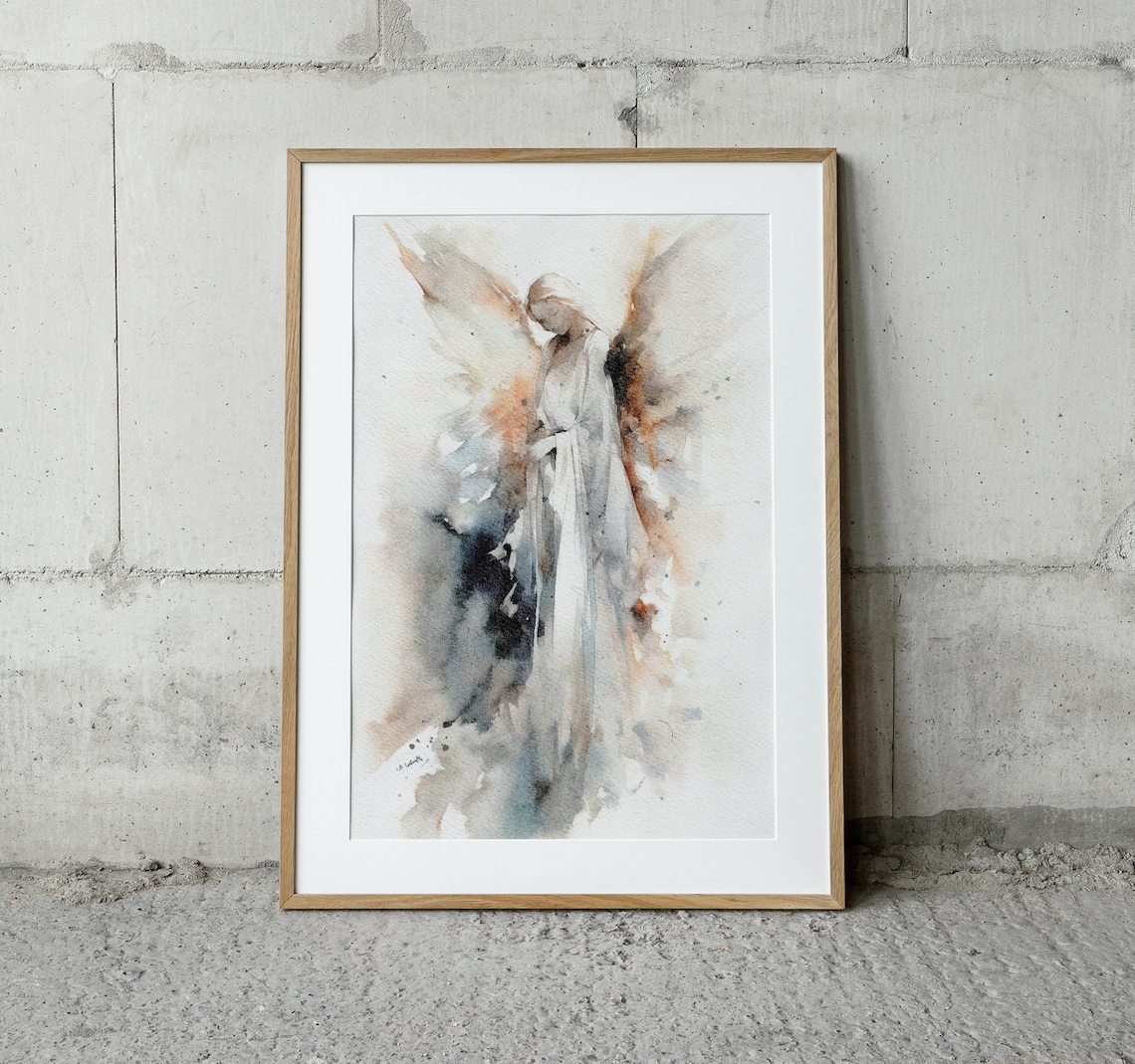 Guardian Angel Watercolor Abstract Angel Art Print - Image 4