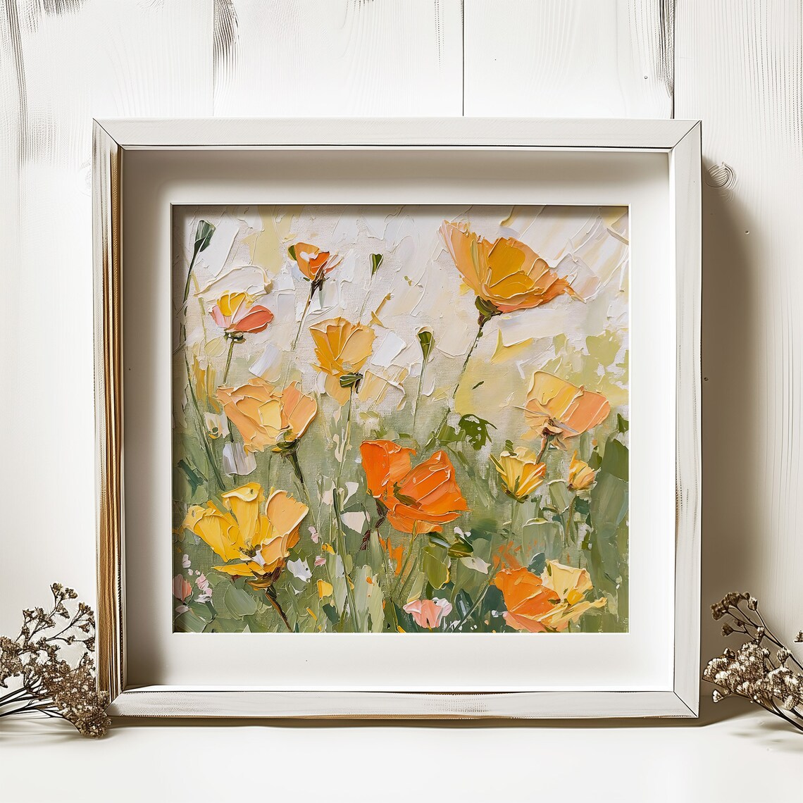 California Poppy Oil Painting, Floral Wall Art Print - Image 4