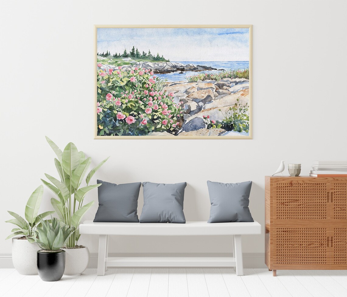 Blueberry Hill Watercolor Art Print, Schoodic Point - Image 4