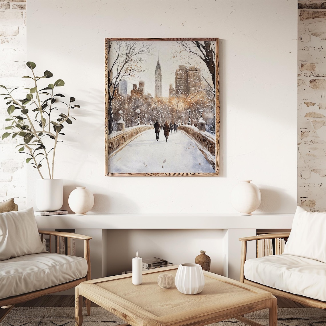 New York Skyline Watercolor Art Print, NYC Cityscape - Image 4