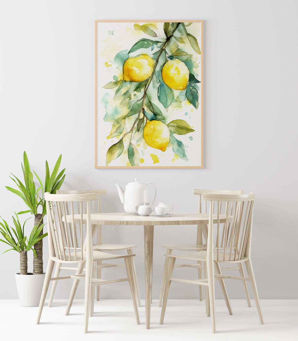 Lemon Tree Watercolor Art Print, Kitchen Decor - Image 2