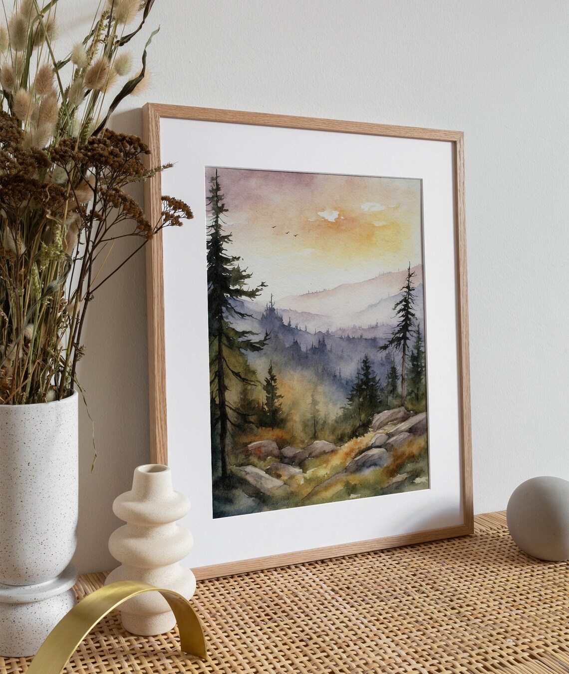 Great Smoky Mountains Watercolor Landscape Art Print - Image 3