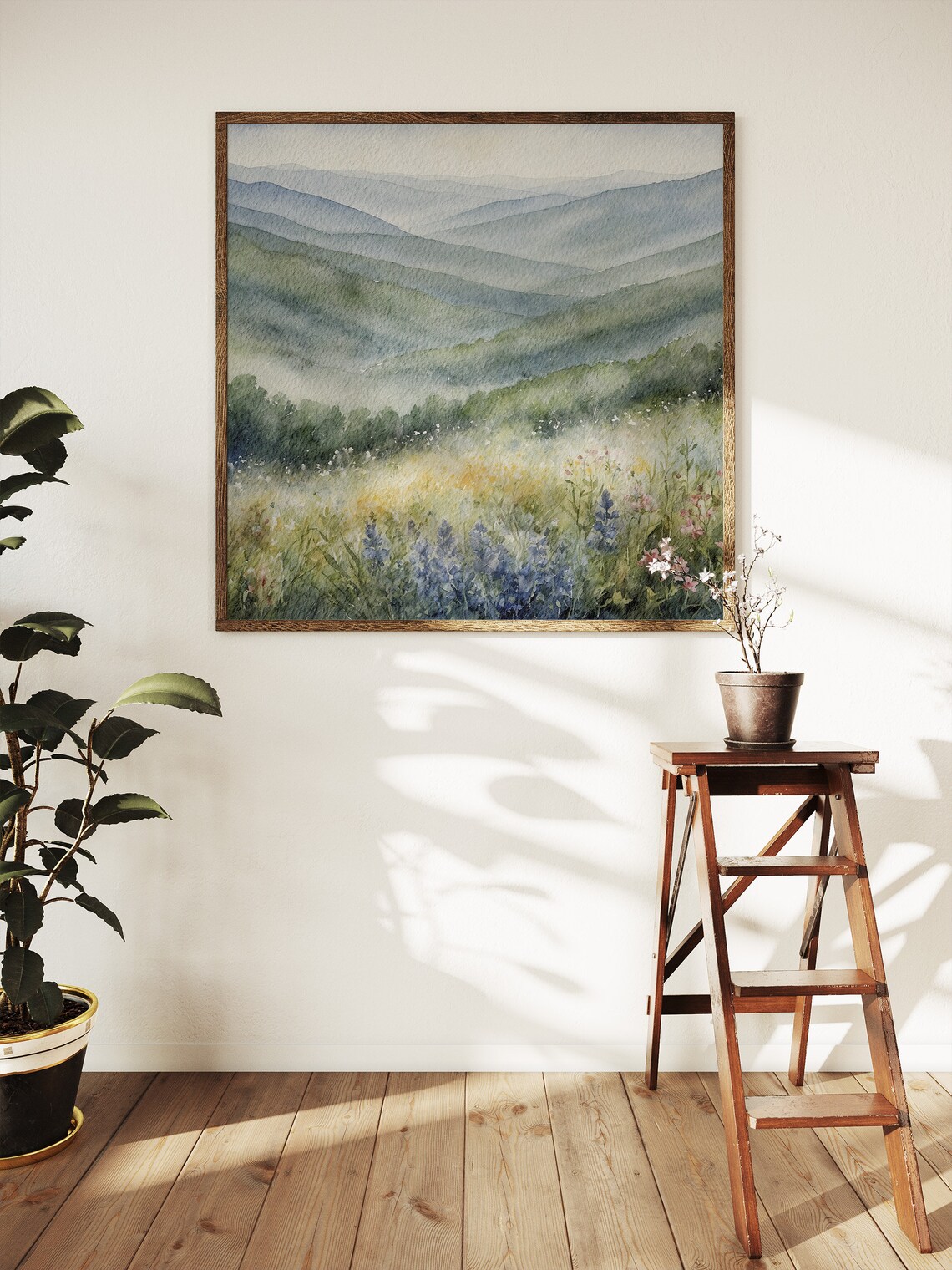 Blue Ridge Mountains Watercolor, North Carolina Art Print - Image 2