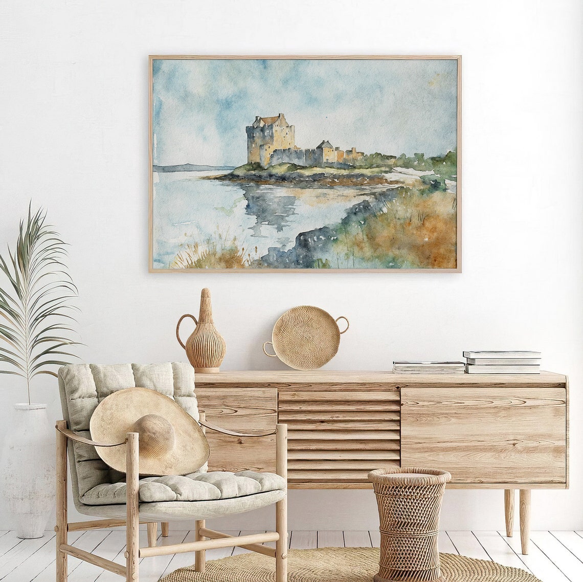 Dunguaire Castle Galway Bay Ireland Stone Castle Watercolor Poster - Image 4