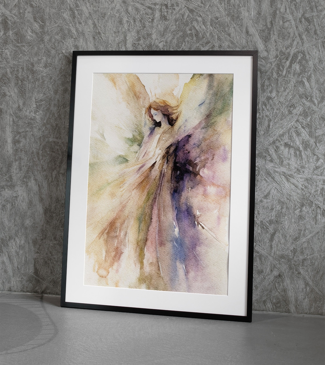 Guardian Angel Watercolor Art Print, Abstract Neutral - Image 3