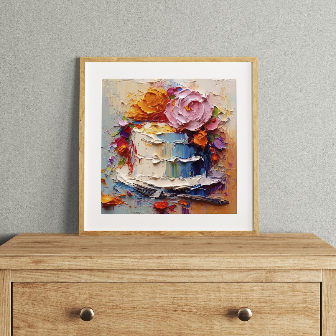 Cake Still Life Oil-Painting Kitchen Wall Art Print - Image 5