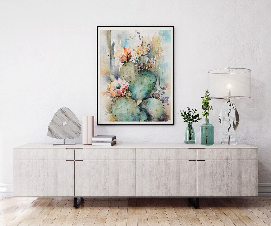 Cactus Botanical Watercolor Art Print, Desert Plants - Image 2