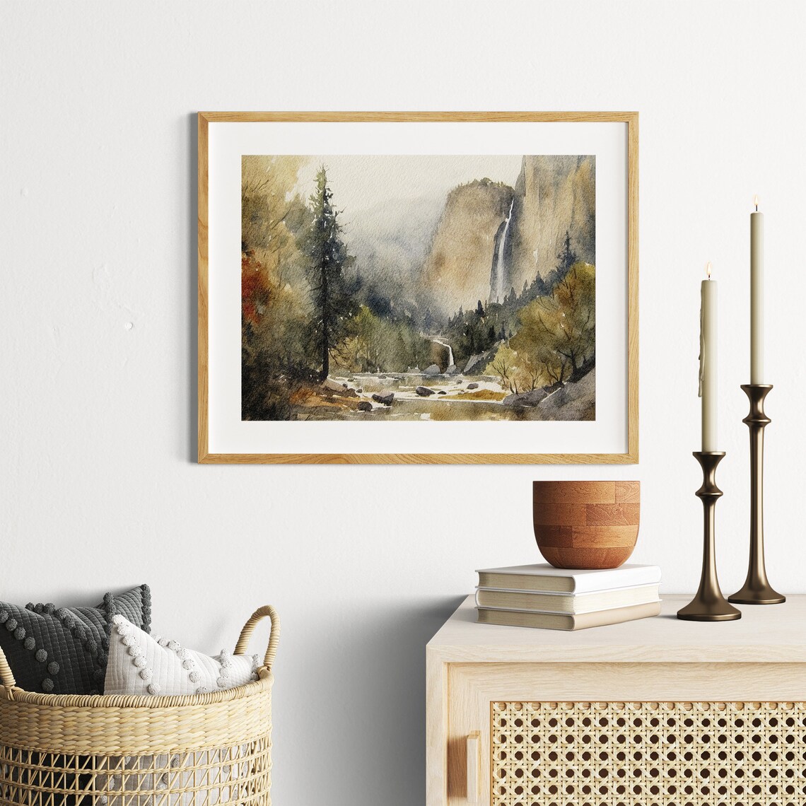 Yosemite Watercolor Art Print, California Landscape - Image 4