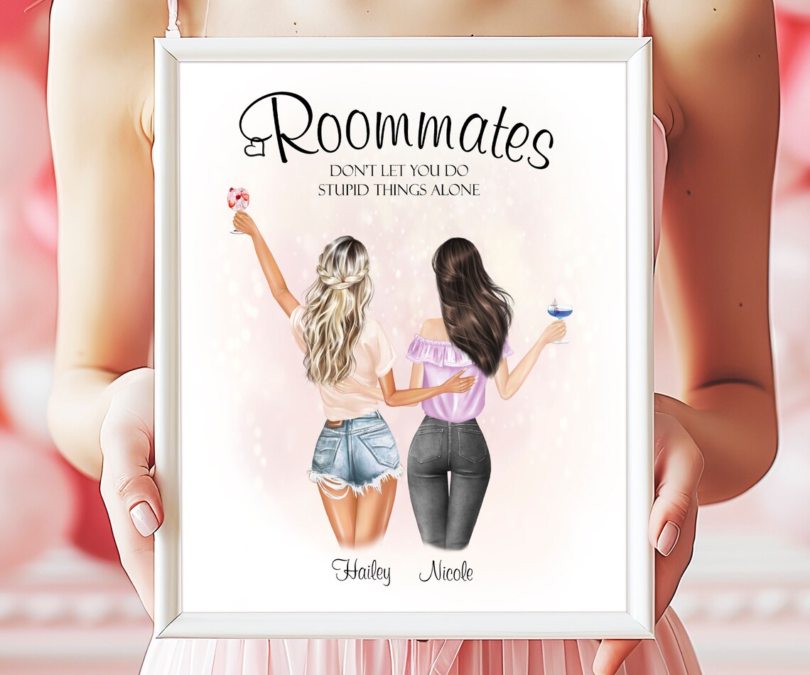 Roommate Sign Gift for College Dorm, Poster Print