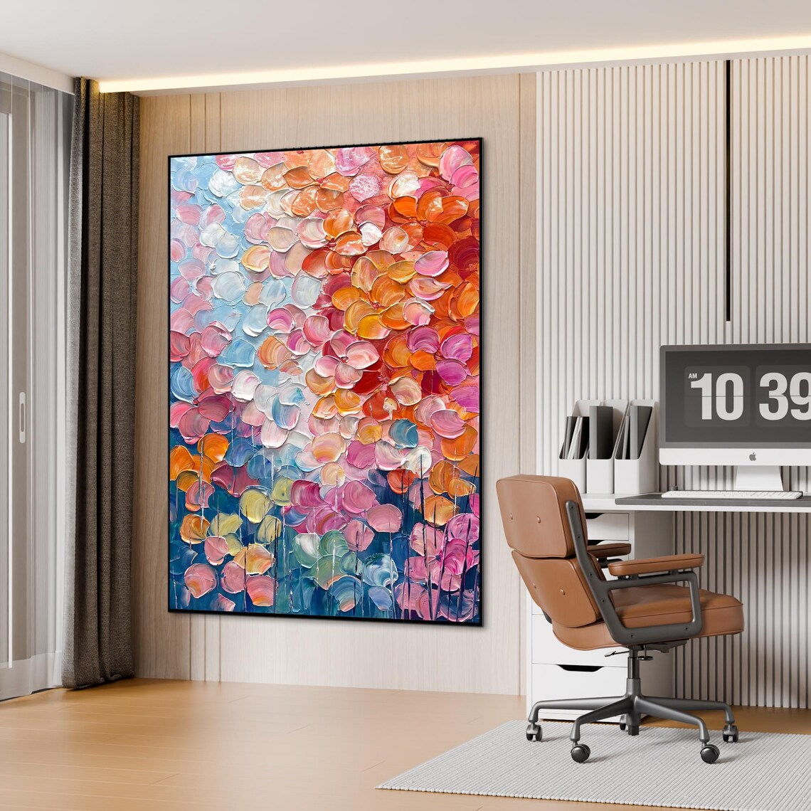 Abstract Flower Oil Painting, Modern Boho Art Print - Image 3