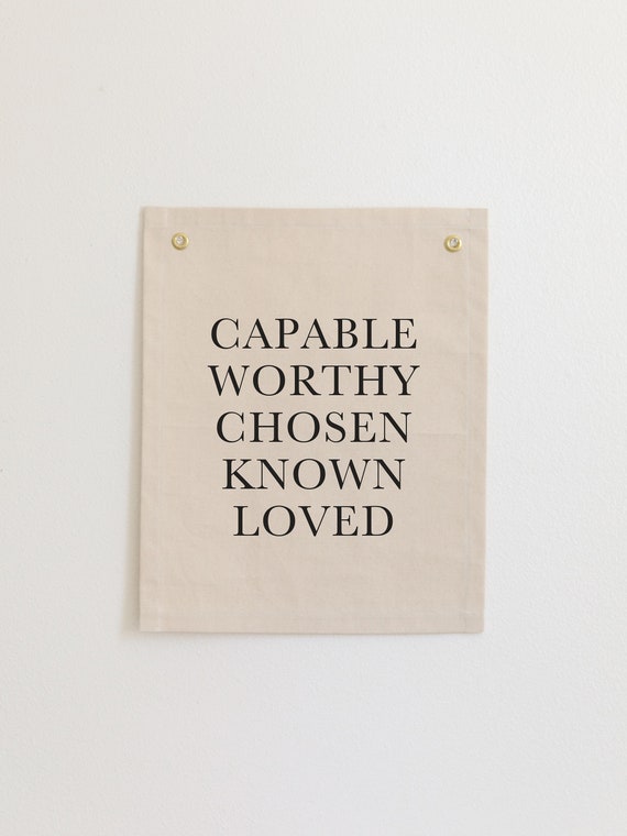 Capable Worthy Chosen Christian Banner Christian Affirmations Sign For Kids Bible Verse Banner Christian Scripture Wall Flag