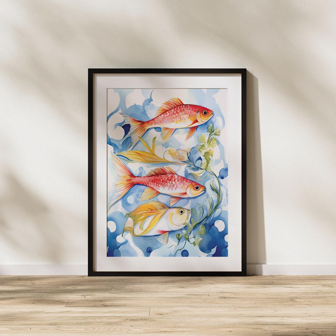 Fish Sea Underwater Life Nature Modern Art Painting Illustration Wall Fun Unique - Image 3