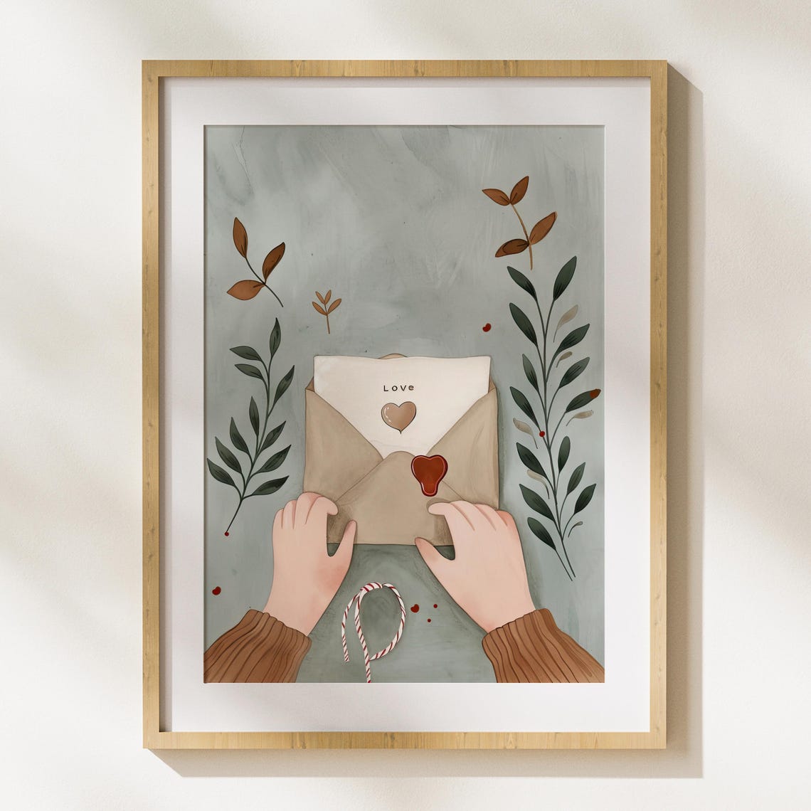 Sealed With Love Heart Wax Seal Envelope Letter Illustration Poster