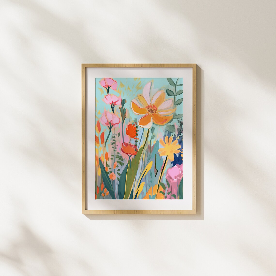 Colorful Wildflower Meadow Modern Floral Garden Painting Art Poster