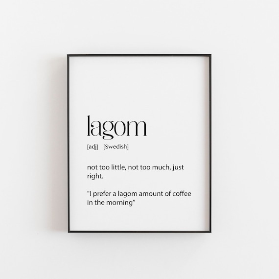 Lagom Definition Minimalist Scandinavian Art Print
