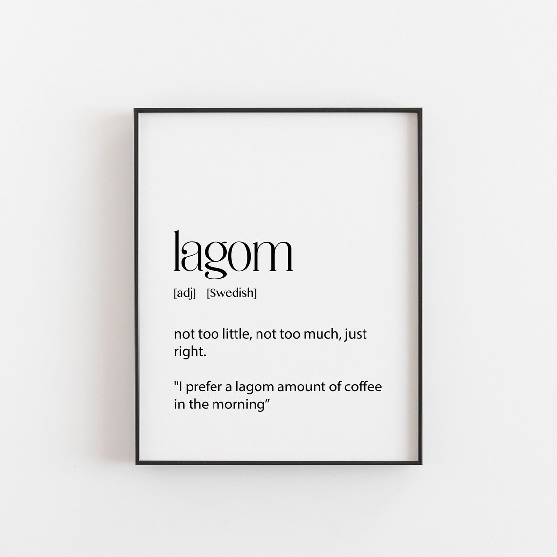 Lagom Definition Minimalist Scandinavian Art Print