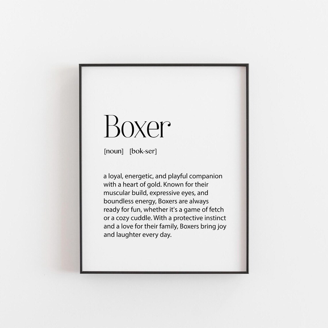 Boxer Dog Definition Funny Dog Art Print