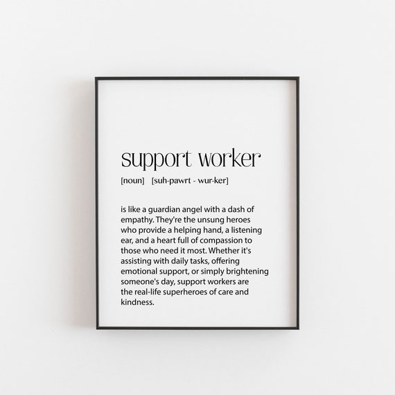 Support Worker Gift Dictionary Print Wall Art For A Coworker Or Colleague This Thoughtful In A2 A3 A4 A5
