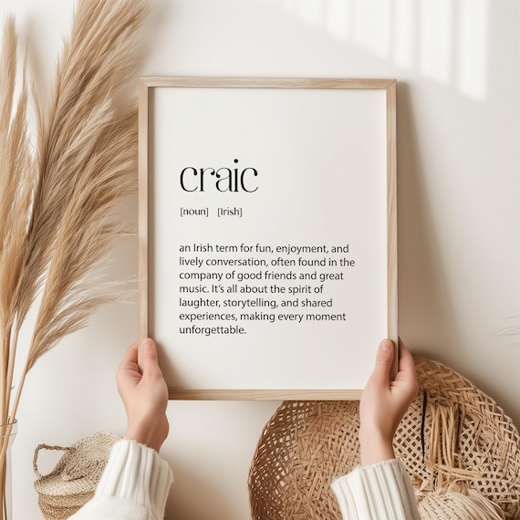 Craic Irish Word Art, Pub Style Wall Art Print